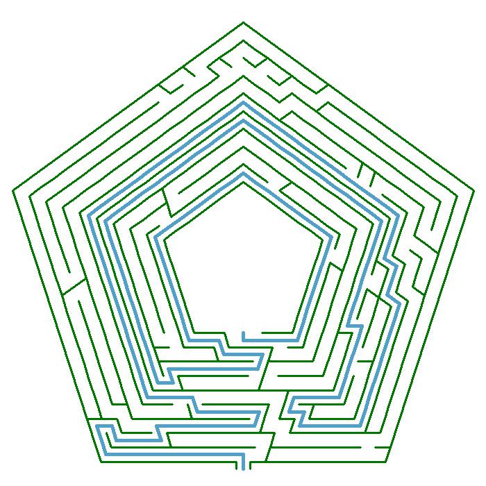 Pentagon maze solved